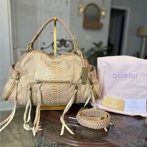 Botkier Logan 2010 Metallic Tan Snake Print Women's Bag